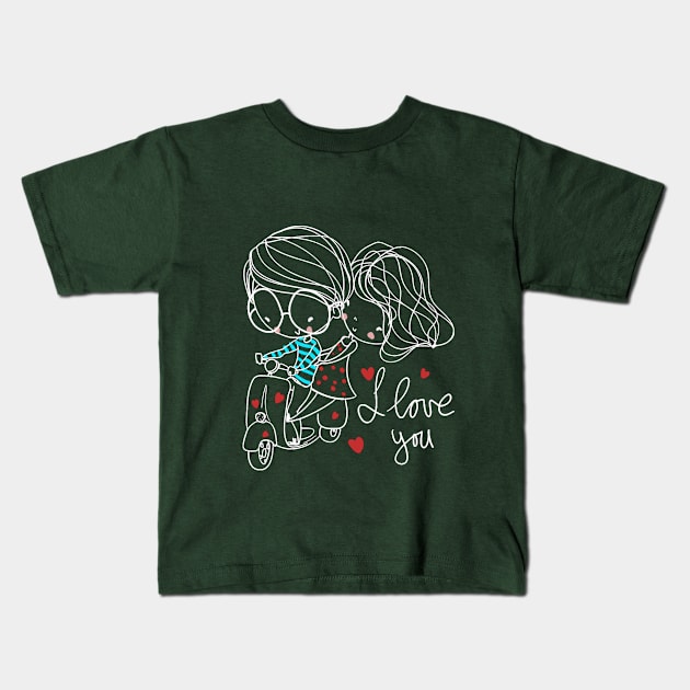 I LOVE YOU Kids T-Shirt by piksimp